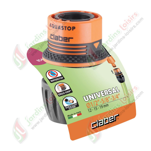 Raccord automatique universel aquastop Ø12/15/19mm 8549 CLABER