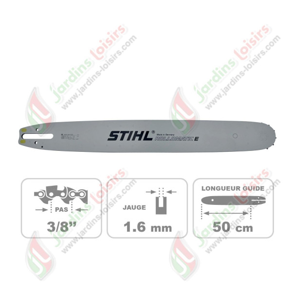 Guide chaine 50CM ROLLOMATIC STIHL pas cher - Guide pour tronçonneuse