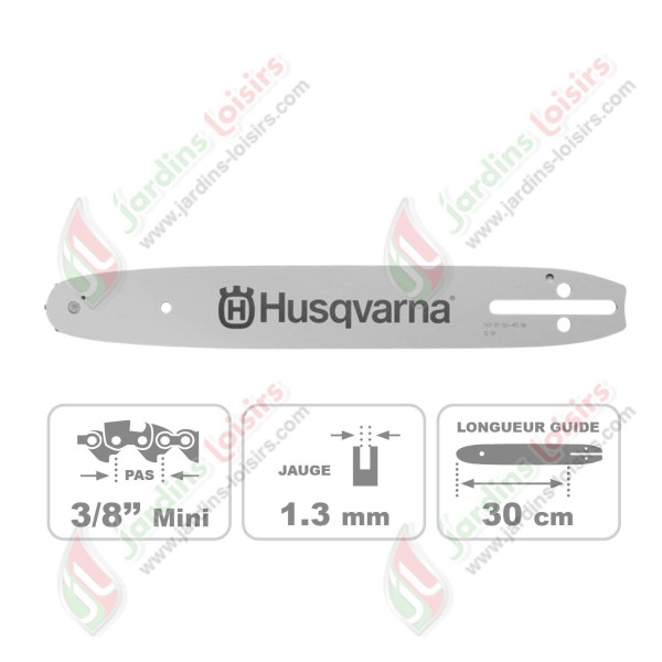 Guide-chaine monobloc  3/8" Mini -1.3mm 30 CM HUSQVARNA