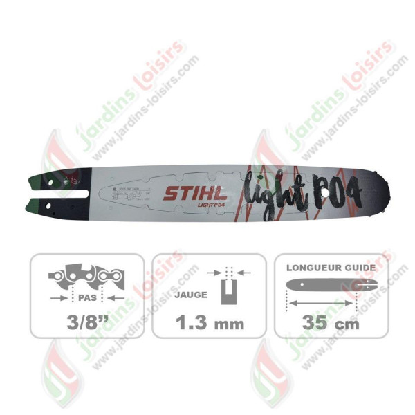 GUIDE CHAINE TRONCONNEUSE STIHL LIGHT 04 325-1.3mm 45cm - Tout le