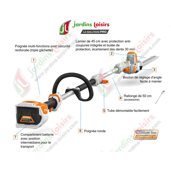 Taille-haie à batterie télescopique HLA 56 - AK SYSTEM