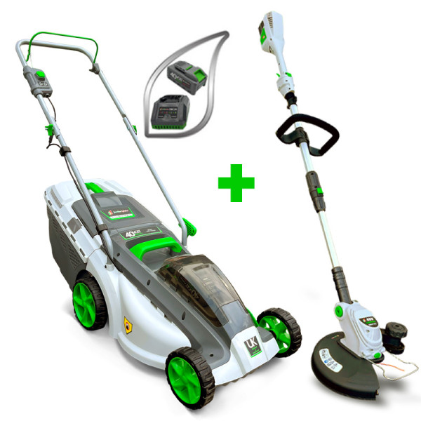 Tondeuse batteries 37 cm livré avec batterie 4 Ah + coupe-bordures