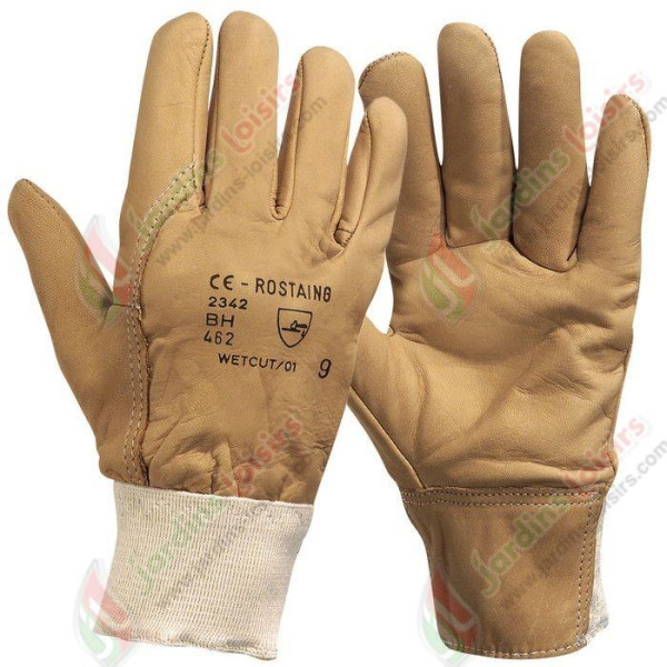 Gants de Jardinage pour Hommes/Femmes,Gants de Travail en Cuir de Vachette, Gants de Travail pour Jardin Anti-épines et Anti-Coupures - épaississement  Jaune M GROOFOO