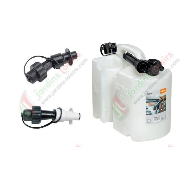 Bidon Combiné standard 3/5L transparent + 2 becs verseurs automatiques STIHL